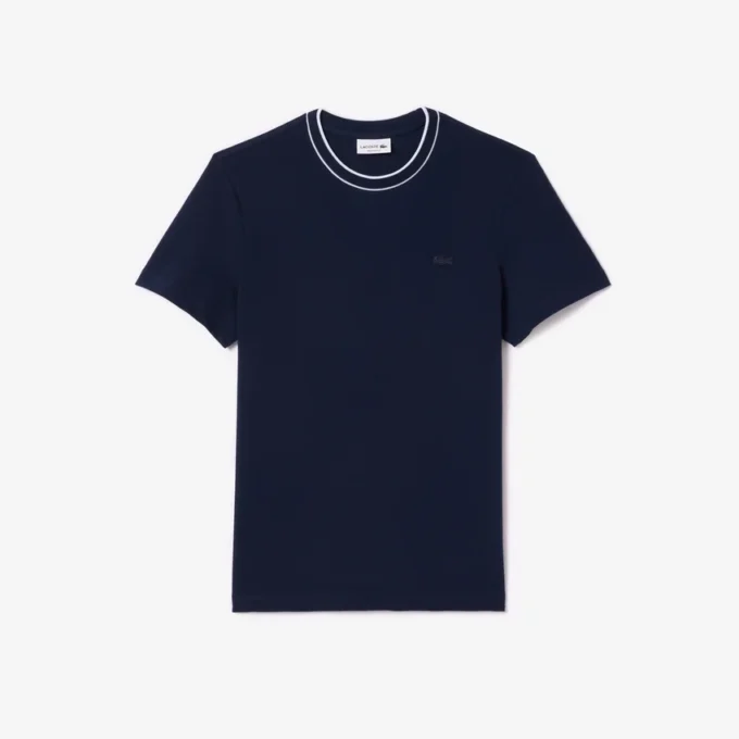 T-shirt à col rayé en piqué stretch pour homme T-shirt à col rayé en piqué stretch pour homme