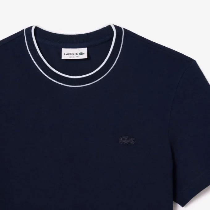 T-shirt à col rayé en piqué stretch pour homme T-shirt à col rayé en piqué stretch pour homme