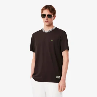 T-shirt à col rayé pour homme, fabriqué en France