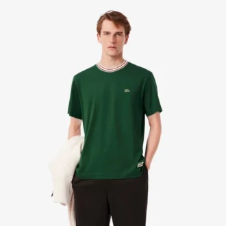T-shirt à col rayé pour homme, fabriqué en France