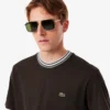 T-shirt à col rayé pour homme, fabriqué en France