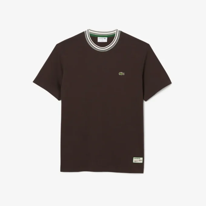 T-shirt à col rayé pour homme, fabriqué en France