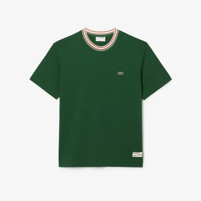 T-shirt à col rayé pour homme, fabriqué en France