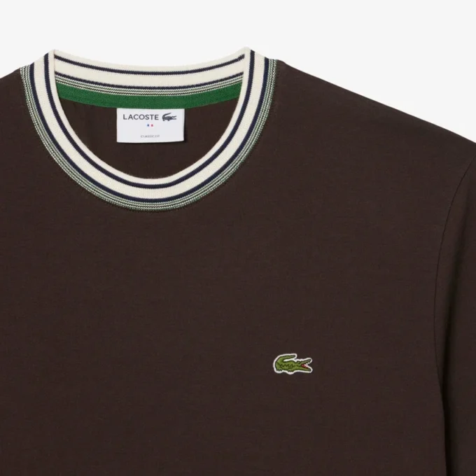 T-shirt à col rayé pour homme, fabriqué en France