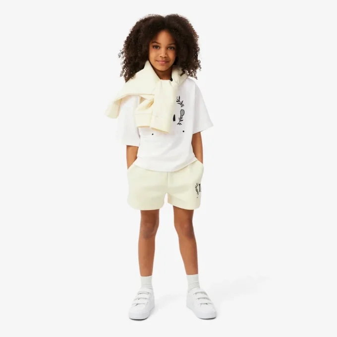 T-shirt en coton avec écusson contrasté T-shirt en coton avec écusson contrasté