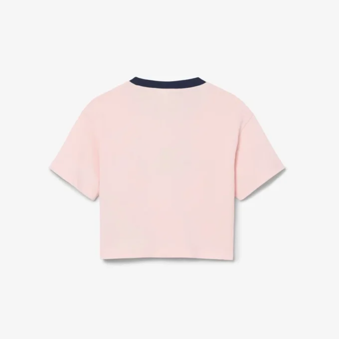 T-shirt en coton avec écusson contrasté T-shirt en coton avec écusson contrasté