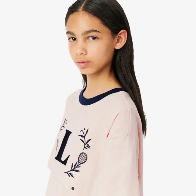 T-shirt en coton avec écusson contrasté T-shirt en coton avec écusson contrasté