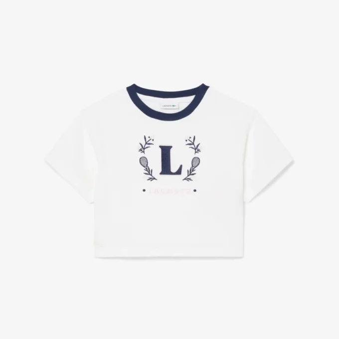 T-shirt en coton avec écusson contrasté T-shirt en coton avec écusson contrasté