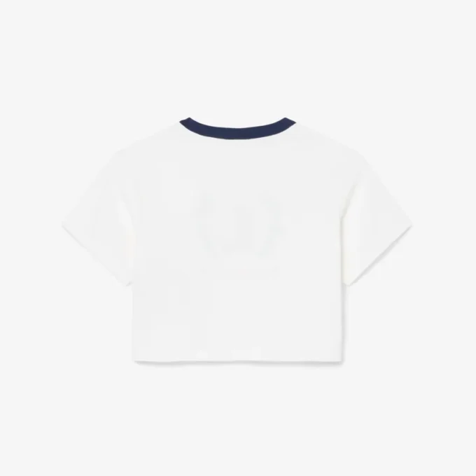 T-shirt en coton avec écusson contrasté T-shirt en coton avec écusson contrasté