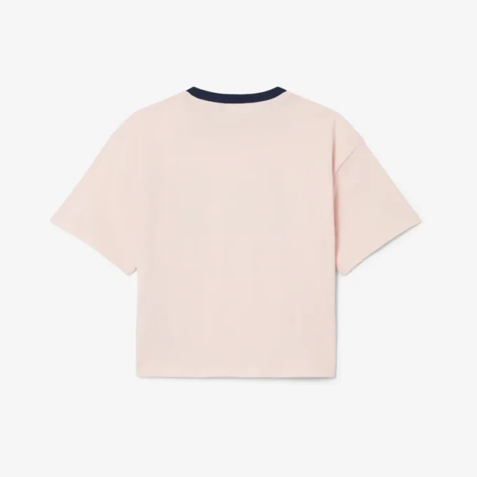 T-shirt en coton avec écusson contrasté T-shirt en coton avec écusson contrasté