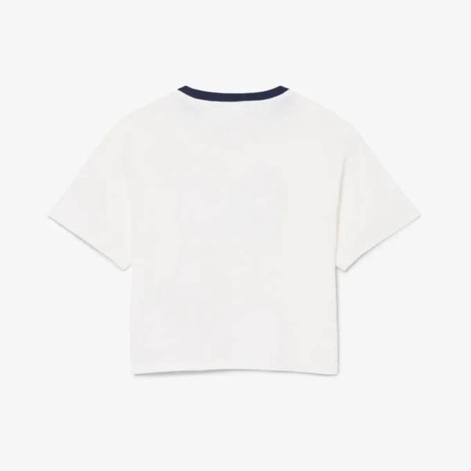 T-shirt en coton avec écusson contrasté T-shirt en coton avec écusson contrasté