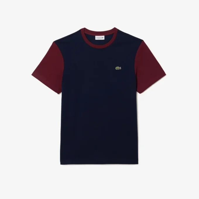 T-shirt en coton à blocs de couleur, coupe classique pour homme
