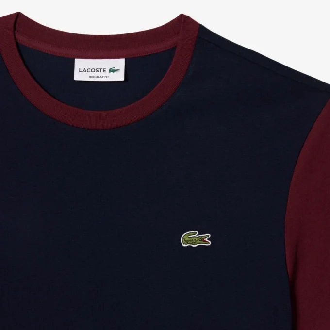 T-shirt en coton à blocs de couleur, coupe classique pour homme