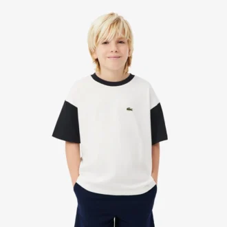 T-shirt en coton à bordures contrastées