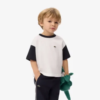 T-shirt en coton à bordures contrastées