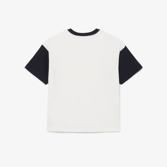 T-shirt en coton à bordures contrastées T-shirt en coton à bordures contrastées