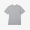 T-shirt en coton à col en V côtelé pour homme, coupe longue T-shirt en coton à col en V côtelé pour homme, coupe longue