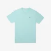 T-shirt en coton à col en V côtelé pour homme, coupe longue T-shirt en coton à col en V côtelé pour homme, coupe longue