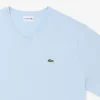 T-shirt en coton à col en V côtelé pour homme, coupe longue T-shirt en coton à col en V côtelé pour homme, coupe longue