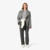T-shirt en coton côtelé coupe slim pour femme T-shirt en coton côtelé coupe slim pour femme