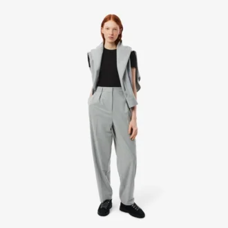 T-shirt en coton côtelé coupe slim pour femme