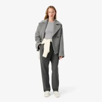 T-shirt en coton côtelé coupe slim pour femme