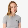 T-shirt en coton côtelé coupe slim pour femme T-shirt en coton côtelé coupe slim pour femme