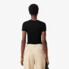 T-shirt en coton côtelé coupe slim pour femme T-shirt en coton côtelé coupe slim pour femme