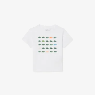 T-shirt en coton imprimé crocodile