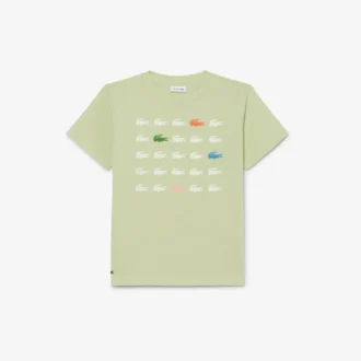 T-shirt en coton imprimé crocodile