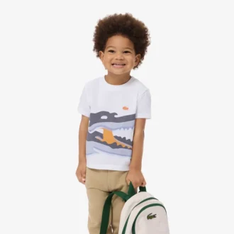 T-shirt en coton imprimé crocodile
