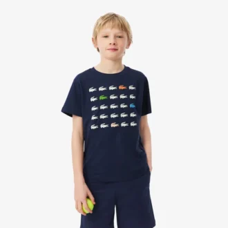 T-shirt en coton imprimé crocodile