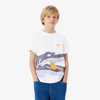 T-shirt en coton imprimé crocodile