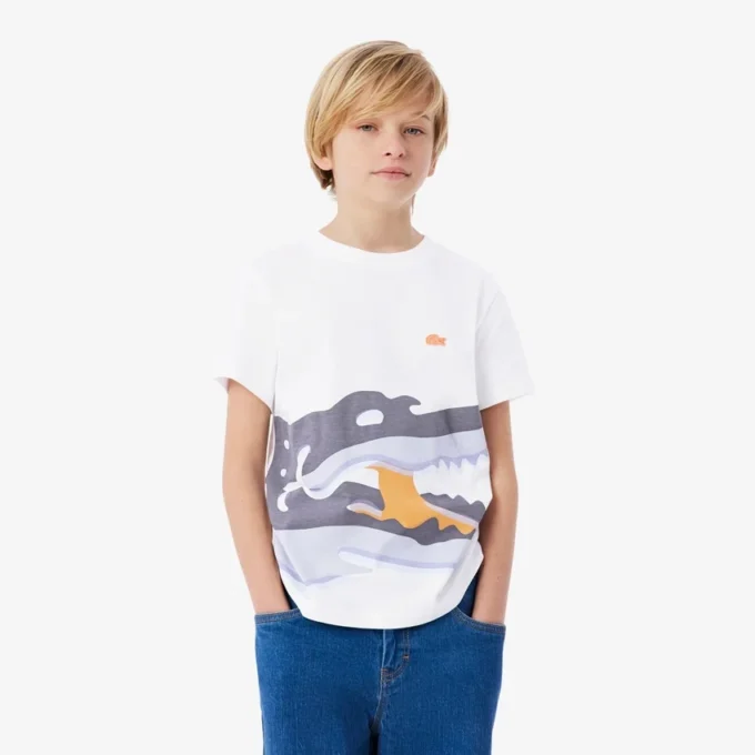 T-shirt en coton imprimé crocodile T-shirt en coton imprimé crocodile