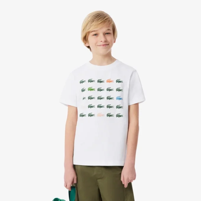 T-shirt en coton imprimé crocodile T-shirt en coton imprimé crocodile