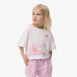 T-shirt en coton imprimé crocodile