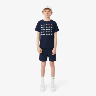 T-shirt en coton imprimé crocodile