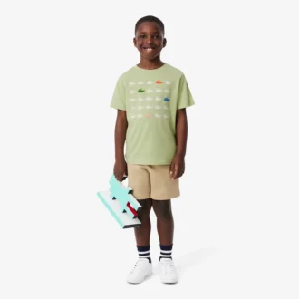T-shirt en coton imprimé crocodile
