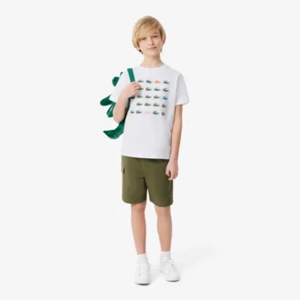T-shirt en coton imprimé crocodile