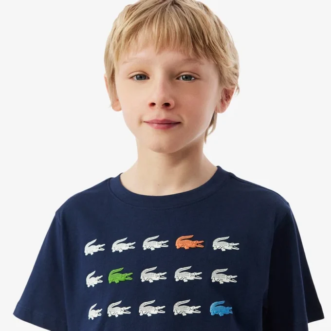 T-shirt en coton imprimé crocodile T-shirt en coton imprimé crocodile