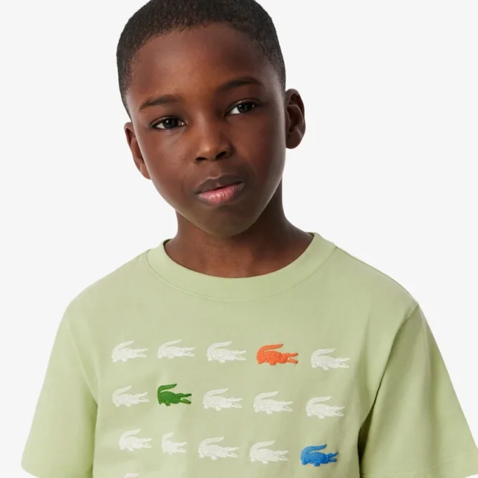 T-shirt en coton imprimé crocodile T-shirt en coton imprimé crocodile