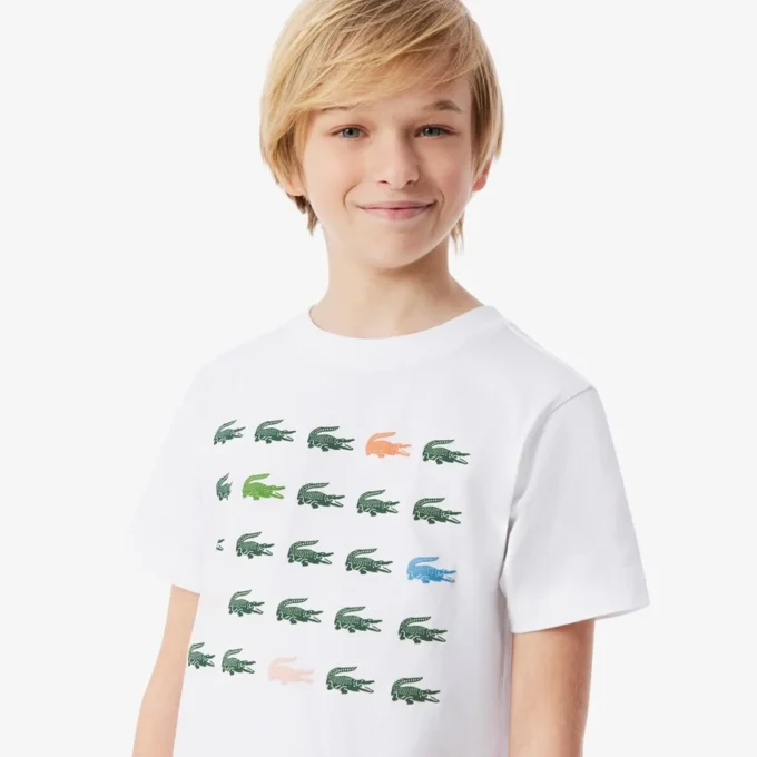 T-shirt en coton imprimé crocodile T-shirt en coton imprimé crocodile