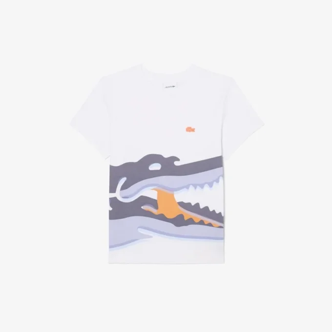 T-shirt en coton imprimé crocodile T-shirt en coton imprimé crocodile