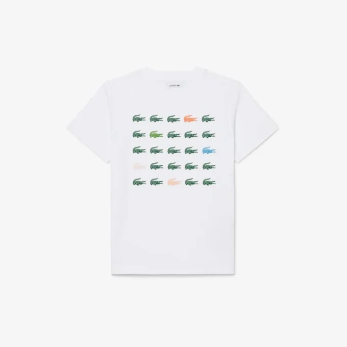 T-shirt en coton imprimé crocodile T-shirt en coton imprimé crocodile