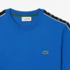 T-shirt en coton à rayures et logo pour homme