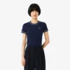 T-shirt en jersey à bordures contrastées pour femme T-shirt en jersey à bordures contrastées pour femme