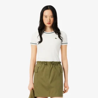 T-shirt en jersey à bordures contrastées pour femme