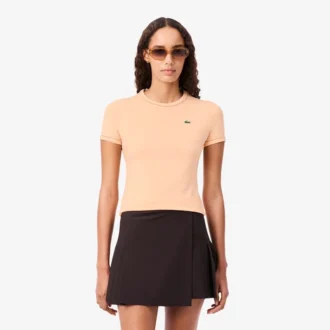 T-shirt en jersey à bordures contrastées pour femme