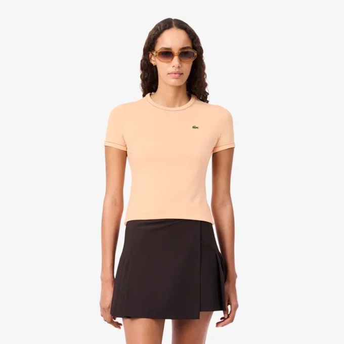 T-shirt en jersey à bordures contrastées pour femme T-shirt en jersey à bordures contrastées pour femme