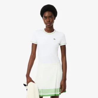 T-shirt en jersey à bordures contrastées pour femme